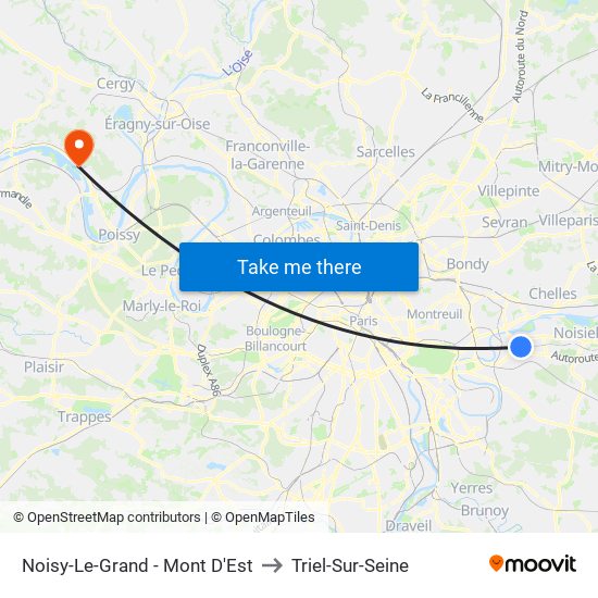 Noisy-Le-Grand - Mont D'Est to Triel-Sur-Seine map