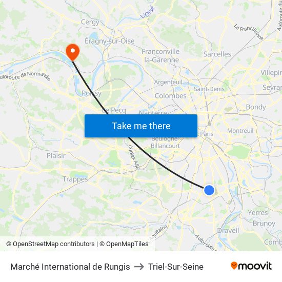 Marché International de Rungis to Triel-Sur-Seine map