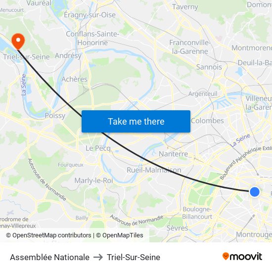 Assemblée Nationale to Triel-Sur-Seine map