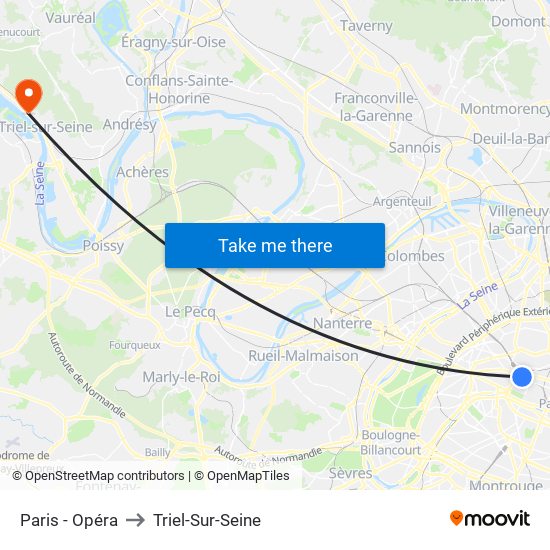 Paris - Opéra to Triel-Sur-Seine map