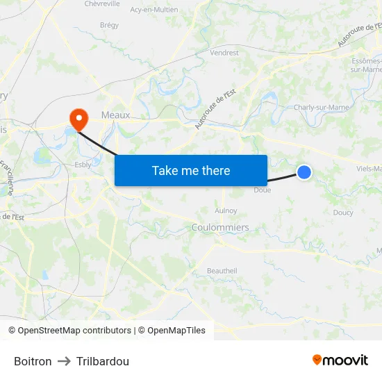 Boitron to Trilbardou map