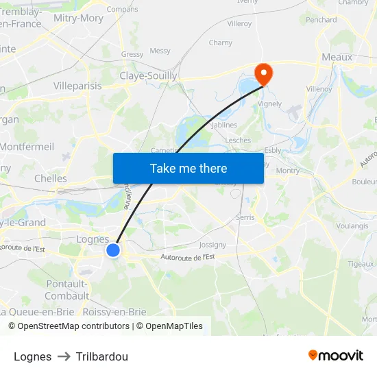 Lognes to Trilbardou map