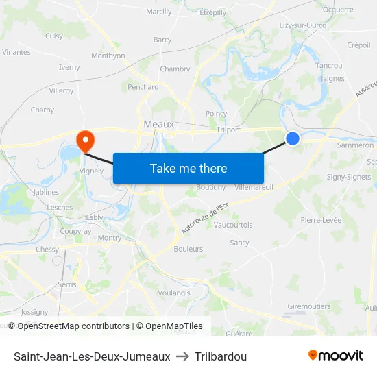 Saint-Jean-Les-Deux-Jumeaux to Trilbardou map