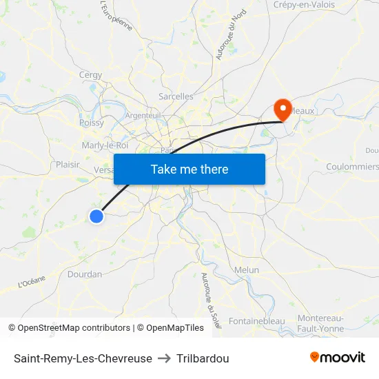 Saint-Remy-Les-Chevreuse to Trilbardou map