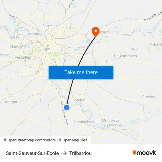 Saint-Sauveur-Sur-Ecole to Trilbardou map