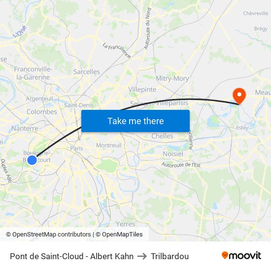 Pont de Saint-Cloud - Albert Kahn to Trilbardou map