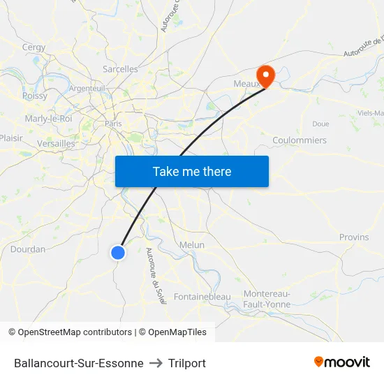 Ballancourt-Sur-Essonne to Trilport map