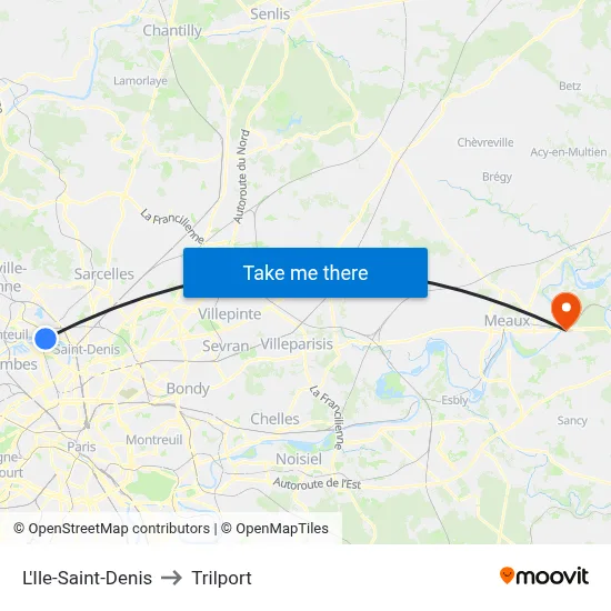 L'Ile-Saint-Denis to Trilport map