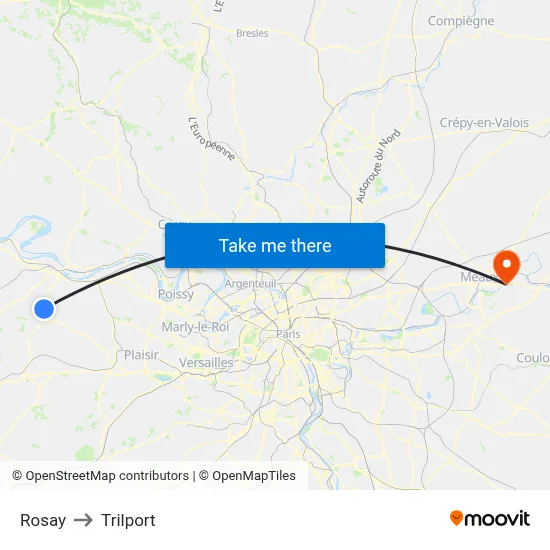 Rosay to Trilport map