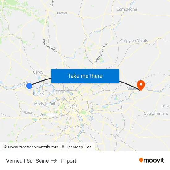 Verneuil-Sur-Seine to Trilport map