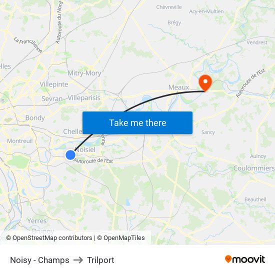 Noisy - Champs to Trilport map