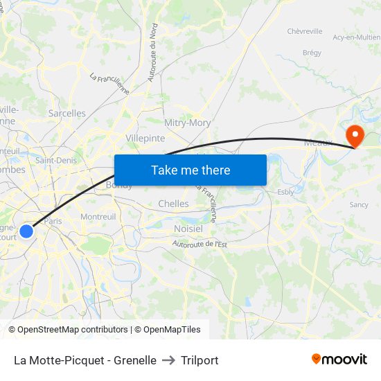 La Motte-Picquet - Grenelle to Trilport map