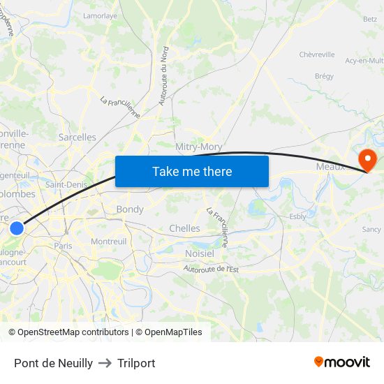 Pont de Neuilly to Trilport map