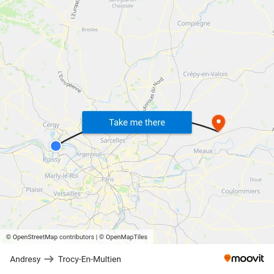 Andresy to Trocy-En-Multien map