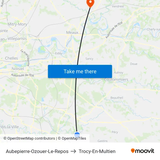 Aubepierre-Ozouer-Le-Repos to Trocy-En-Multien map
