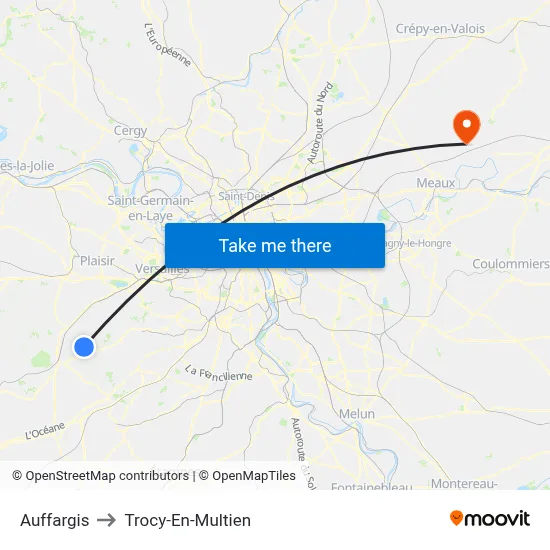 Auffargis to Trocy-En-Multien map