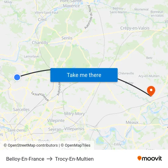 Belloy-En-France to Trocy-En-Multien map