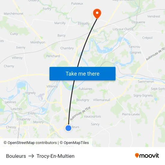 Bouleurs to Trocy-En-Multien map
