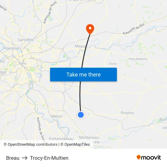 Breau to Trocy-En-Multien map