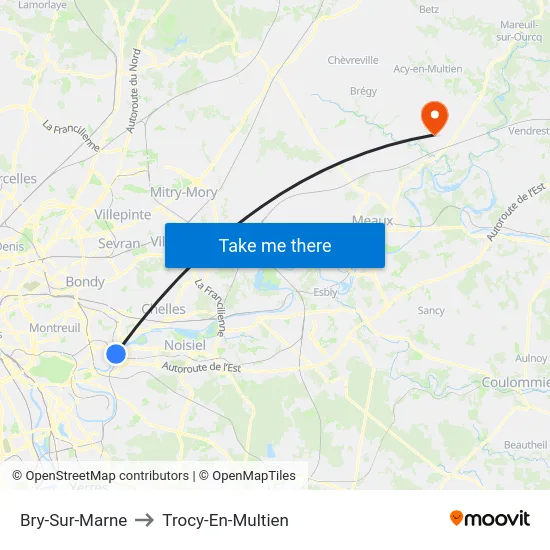 Bry-Sur-Marne to Trocy-En-Multien map