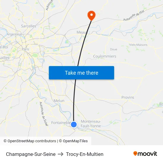 Champagne-Sur-Seine to Trocy-En-Multien map