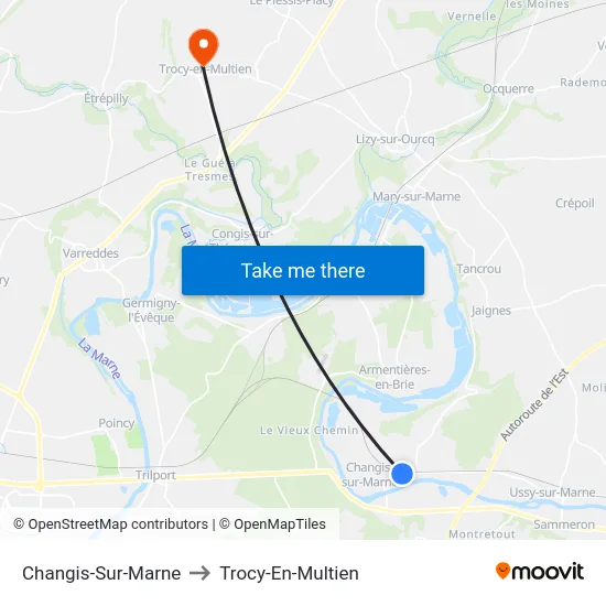 Changis-Sur-Marne to Trocy-En-Multien map