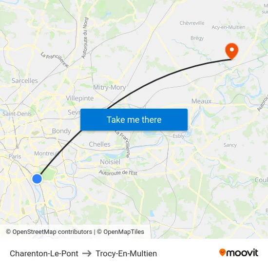 Charenton-Le-Pont to Trocy-En-Multien map
