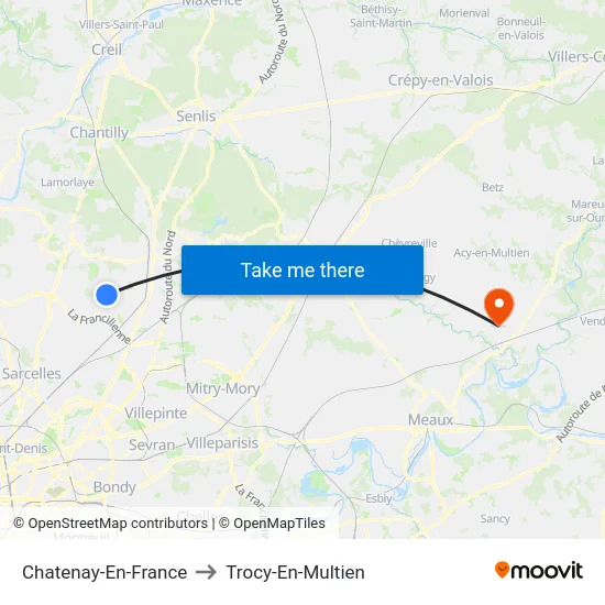 Chatenay-En-France to Trocy-En-Multien map
