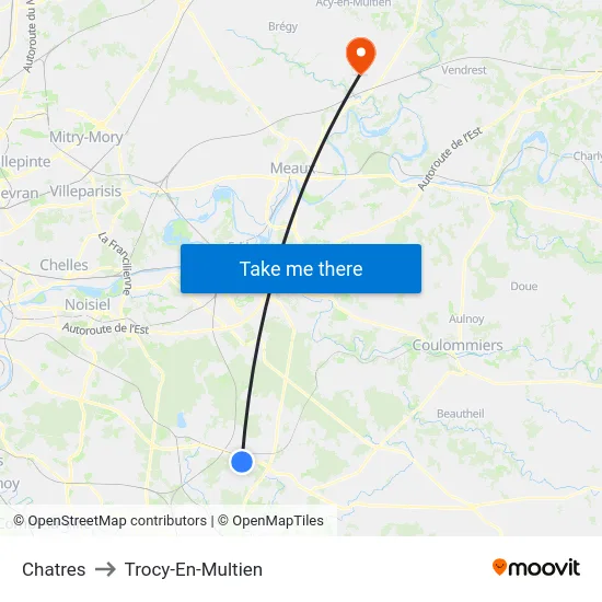 Chatres to Trocy-En-Multien map