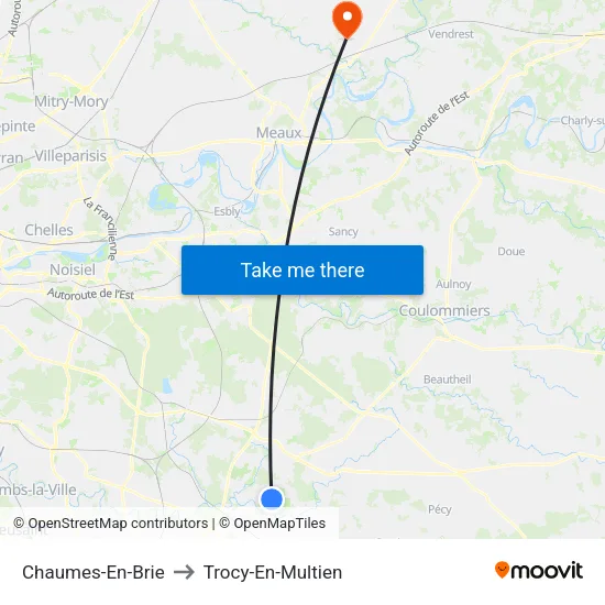 Chaumes-En-Brie to Trocy-En-Multien map
