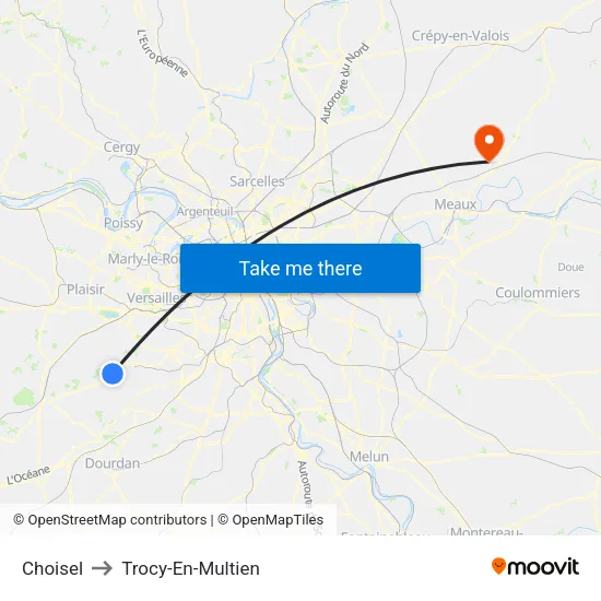 Choisel to Trocy-En-Multien map
