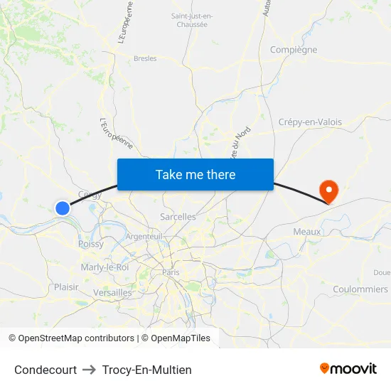 Condecourt to Trocy-En-Multien map