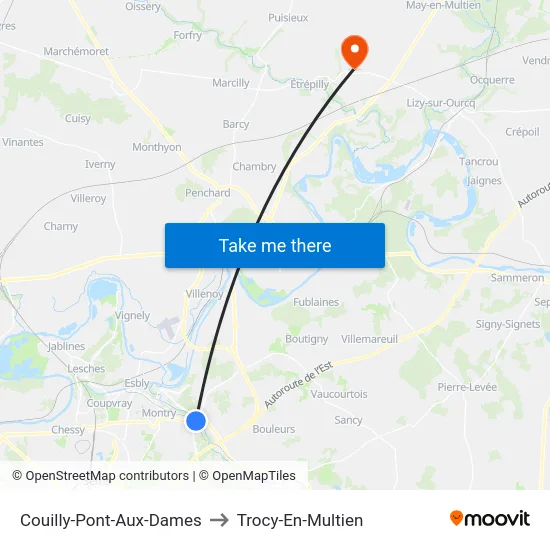 Couilly-Pont-Aux-Dames to Trocy-En-Multien map