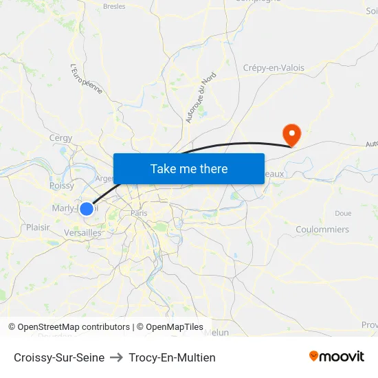 Croissy-Sur-Seine to Trocy-En-Multien map