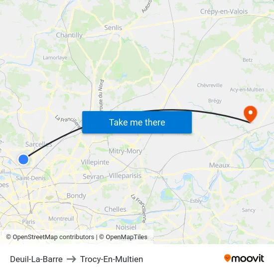 Deuil-La-Barre to Trocy-En-Multien map