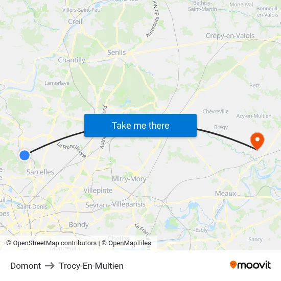 Domont to Trocy-En-Multien map
