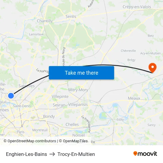 Enghien-Les-Bains to Trocy-En-Multien map