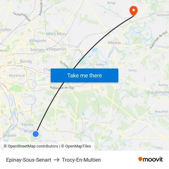 Epinay-Sous-Senart to Trocy-En-Multien map