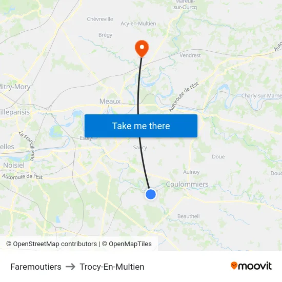 Faremoutiers to Trocy-En-Multien map