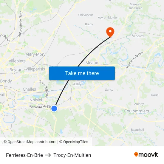 Ferrieres-En-Brie to Trocy-En-Multien map