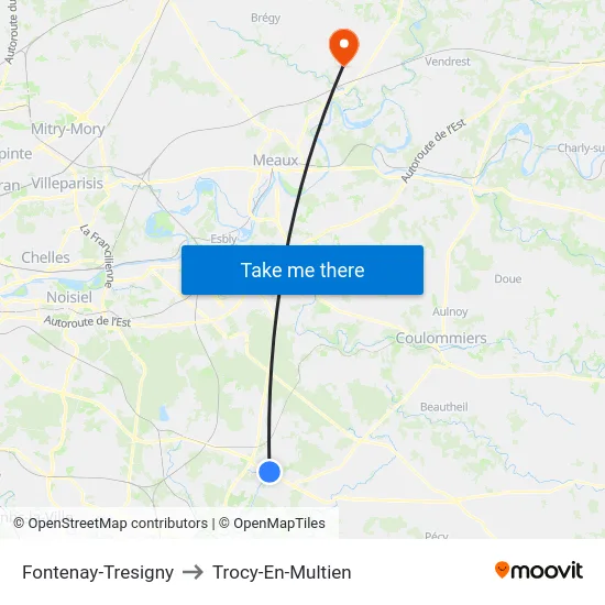 Fontenay-Tresigny to Trocy-En-Multien map