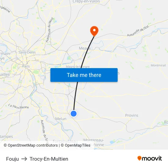 Fouju to Trocy-En-Multien map