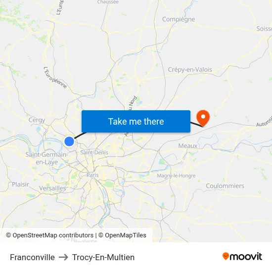 Franconville to Trocy-En-Multien map