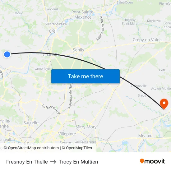 Fresnoy-En-Thelle to Trocy-En-Multien map