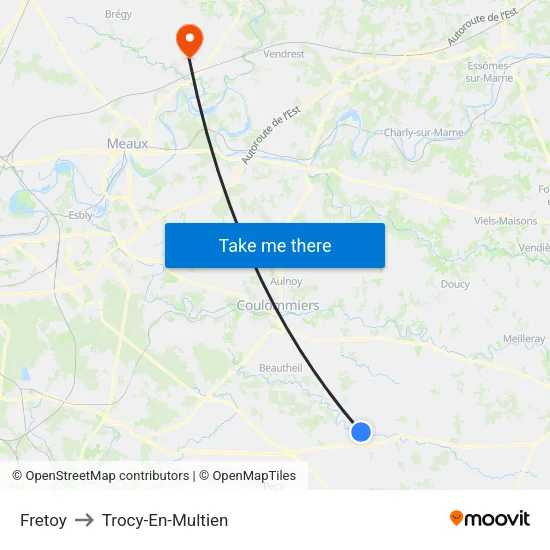 Fretoy to Trocy-En-Multien map