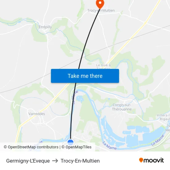 Germigny-L'Eveque to Trocy-En-Multien map