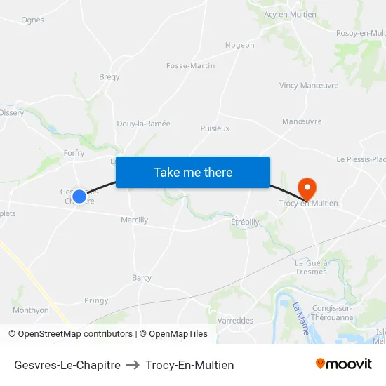 Gesvres-Le-Chapitre to Trocy-En-Multien map
