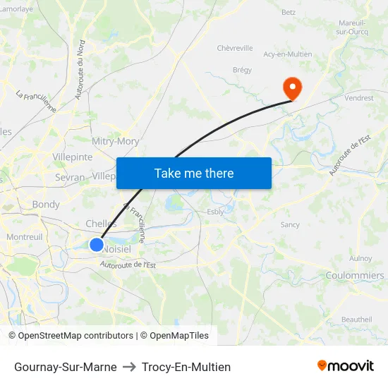 Gournay-Sur-Marne to Trocy-En-Multien map