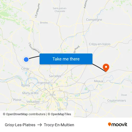 Grisy-Les-Platres to Trocy-En-Multien map