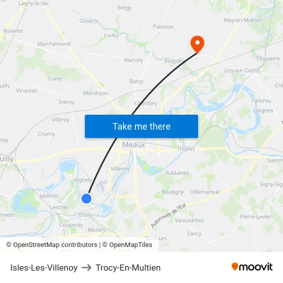 Isles-Les-Villenoy to Trocy-En-Multien map